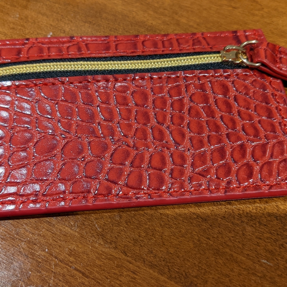 NWOT below the belt faux leather red wallet